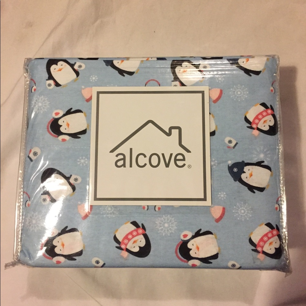 ALCOVE Penguin cotton flannel sheet set- Twin